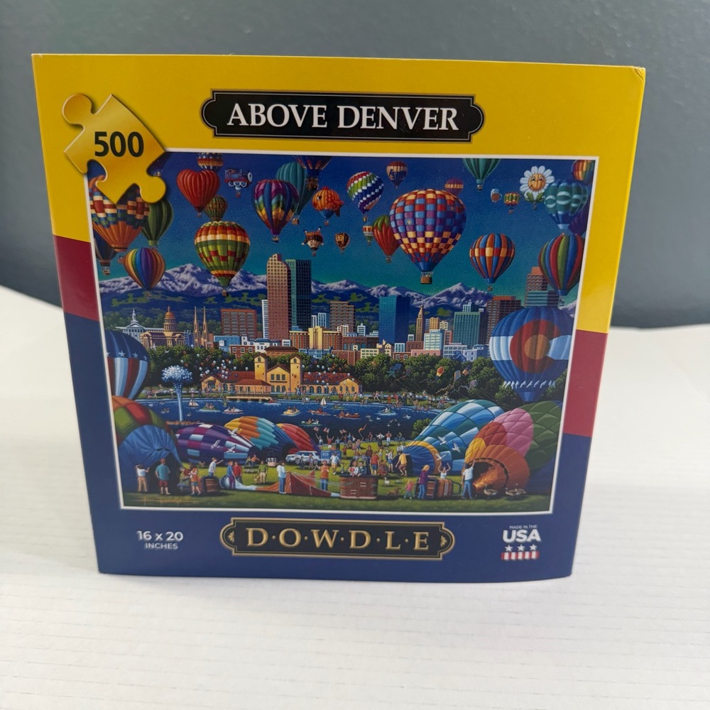 Dowdle NWOT Above Denver 500 piece Puzzle 16x20 inches, Made in the USA